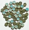 50 8mm Transparent Matte Black Diamond AB Flower Beads